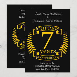 Invitación Aniversario de bodas de cobre 7 años