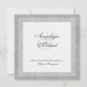 Invitación Aniversario de bodas de compromiso gris plateado