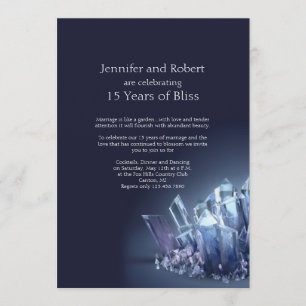 Invitación Aniversario de Bodas de Cristal Azul 15 años