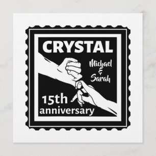 Invitación Aniversario de bodas de cristal de 15 años con las