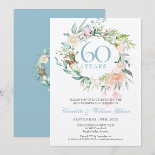 Invitación Aniversario de bodas de diamante 60
