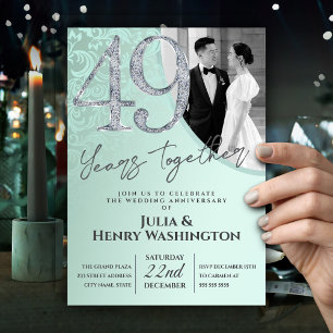 Invitación Aniversario de bodas de diamante de lujo 49