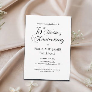 Invitación Aniversario de Bodas de Diamante Elegante Script