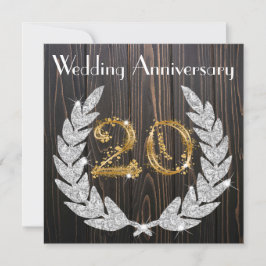 Invitación Aniversario de Bodas de Diamante Laurel & Oro 20