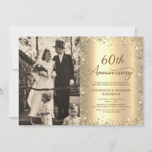 Invitación Aniversario de Bodas de Diamante Moderno con Brill
