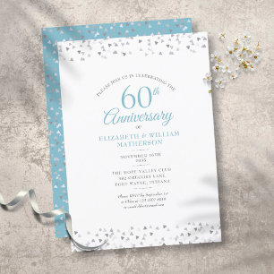 Invitación Aniversario de bodas de diamante número 60 Corazon
