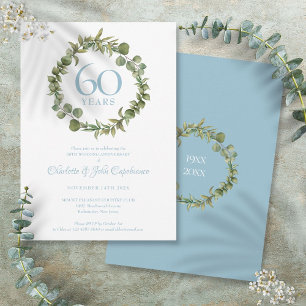 Invitación Aniversario de bodas de diamante número 60 en guir