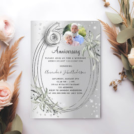Invitación aniversario de bodas de diamante y plata número 60