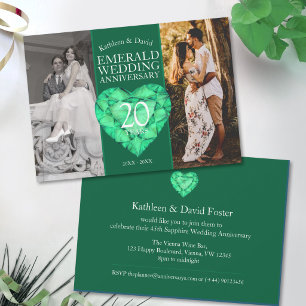 Invitación aniversario de bodas de esmeralda 20 ahora foto en