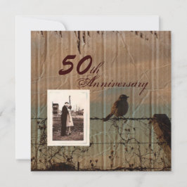 Invitación Aniversario de bodas de granja occidental granero 