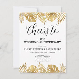 Invitación Aniversario de Bodas de Hojas de Oro 10