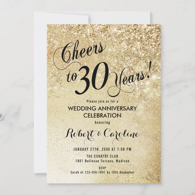 Invitación Aniversario de Bodas de Oro 30 (Anverso)