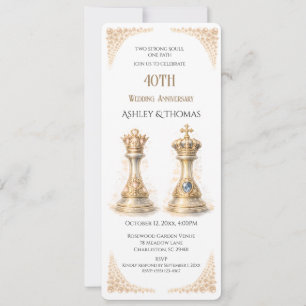 Invitación Aniversario de bodas de oro 40º Rey Reina