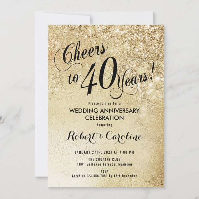 Invitación Aniversario de bodas de oro 40 (Anverso)