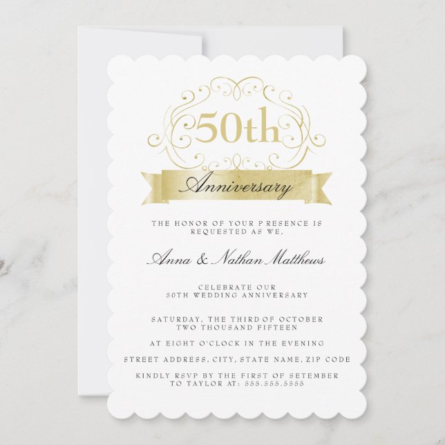 Invitación Aniversario de Bodas de Oro 50º (Anverso)