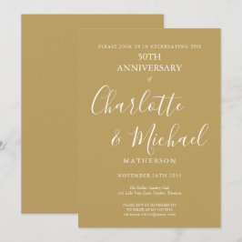 Invitación Aniversario de Bodas de Oro 50º Script Moderno