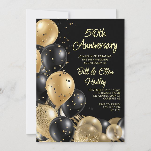 Invitación Aniversario de Bodas de Oro 50 (Anverso)