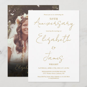 Invitación Aniversario de Bodas de Oro 50 Foto Boda