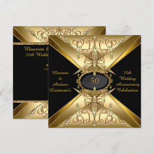 Invitación Aniversario de Bodas de Oro 50 Joyero Dorado 2