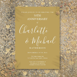 Invitación Aniversario de Bodas de Oro 50 Moderno Script