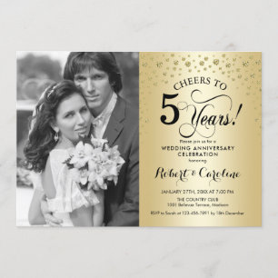 Invitación Aniversario de Bodas de Oro 5 años con Foto