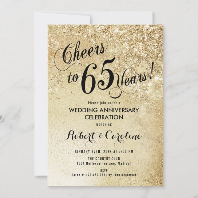Invitación Aniversario de bodas de oro 65 años (Anverso)