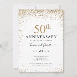 Invitación Aniversario de bodas de oro blanco 50