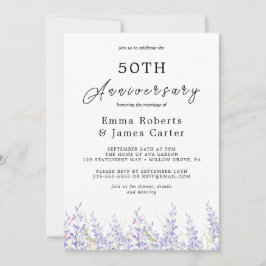 Invitación Aniversario de bodas de oro Boho Pampas Grass