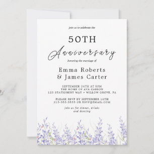 Invitación Aniversario de bodas de oro Boho Pampas Grass 