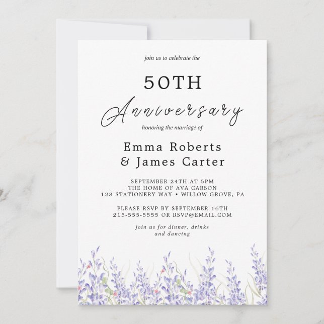 Invitación Aniversario de bodas de oro Boho Pampas Grass  (Anverso)