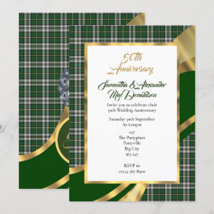 Invitación Aniversario de bodas de oro con tartán escocés ver