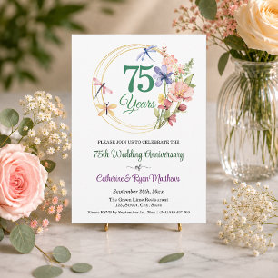 Invitación Aniversario de Bodas de Oro de 75 años Marco Flora