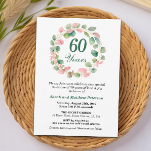 Invitación Aniversario de Bodas de Oro Eucalipto Rosa Ámbar 6