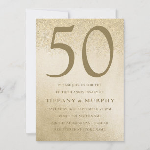 Invitación Aniversario de bodas de oro moderno 50