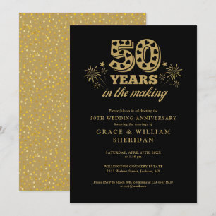 Invitación Aniversario de Bodas de Oro Negro In The Making 50