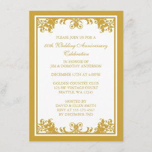 Invitación Aniversario de Bodas de Oro número 50 Pergamino Fl