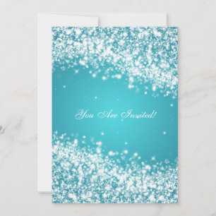 Invitación Aniversario de Bodas de Oro Onda Azul Brillante