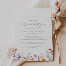 Aniversario de Bodas de Oro Spring Color Wildflowe