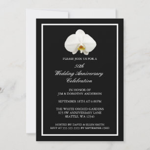 Invitación Aniversario de Bodas de Orquídea Blanca 50