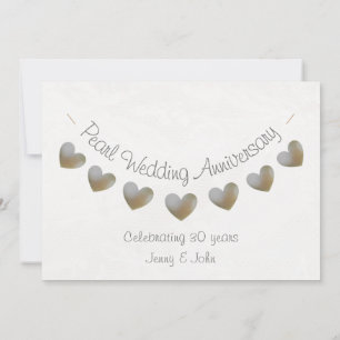 Invitación aniversario de bodas de perla 30