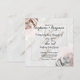 Invitación Aniversario de Bodas de Plata 25º Elegante Brillan
