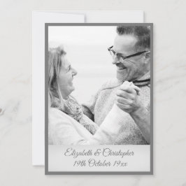 Invitación Aniversario de Bodas de Plata 25º Foto en Negro y 