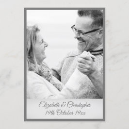 Invitación Aniversario de Bodas de Plata 25º Foto en Negro y