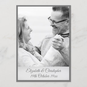 Invitación Aniversario de Bodas de Plata 25º Foto en Negro y