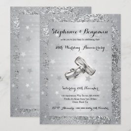 Invitación Aniversario de Bodas de Plata 25º Glitter Elegante