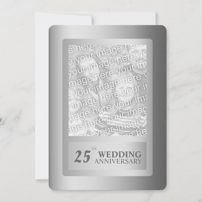 Invitación Aniversario de bodas de plata 25 años (Anverso)