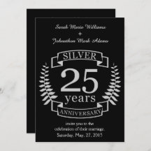 Aniversario de bodas de plata 25 años