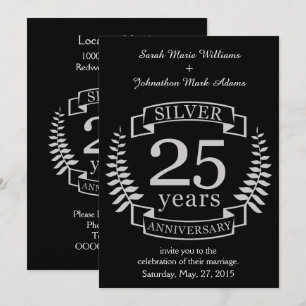Invitación Aniversario de bodas de plata 25 años