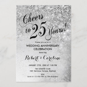 Invitación Aniversario de Bodas de Plata 25 años