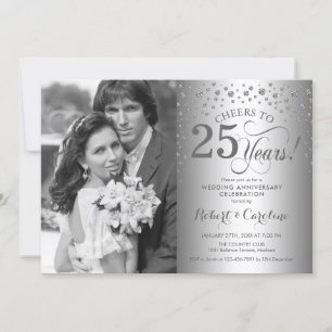 Invitación Aniversario de bodas de plata 25 con foto